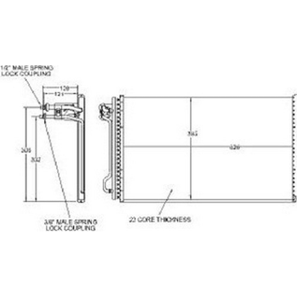 Condenser Cougar Tbird 89-90 YJ423 F5SZ-19712BA 24-31107