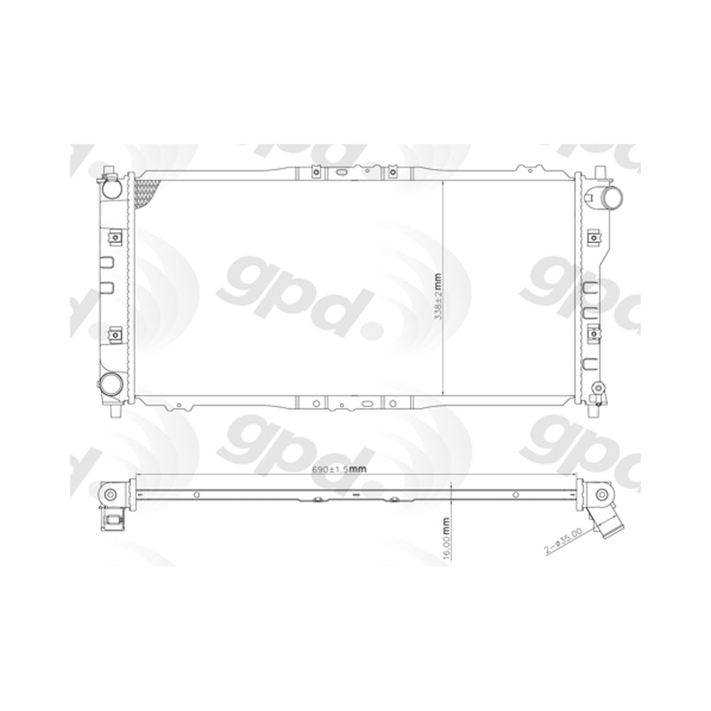 Radiator 98-99 Mazda 626 2.5L At/mt 24-80915