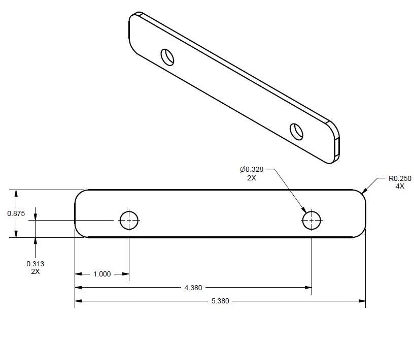 E51583BK SPACER - GAS SPRING / RAMP DEPLOY / CAL