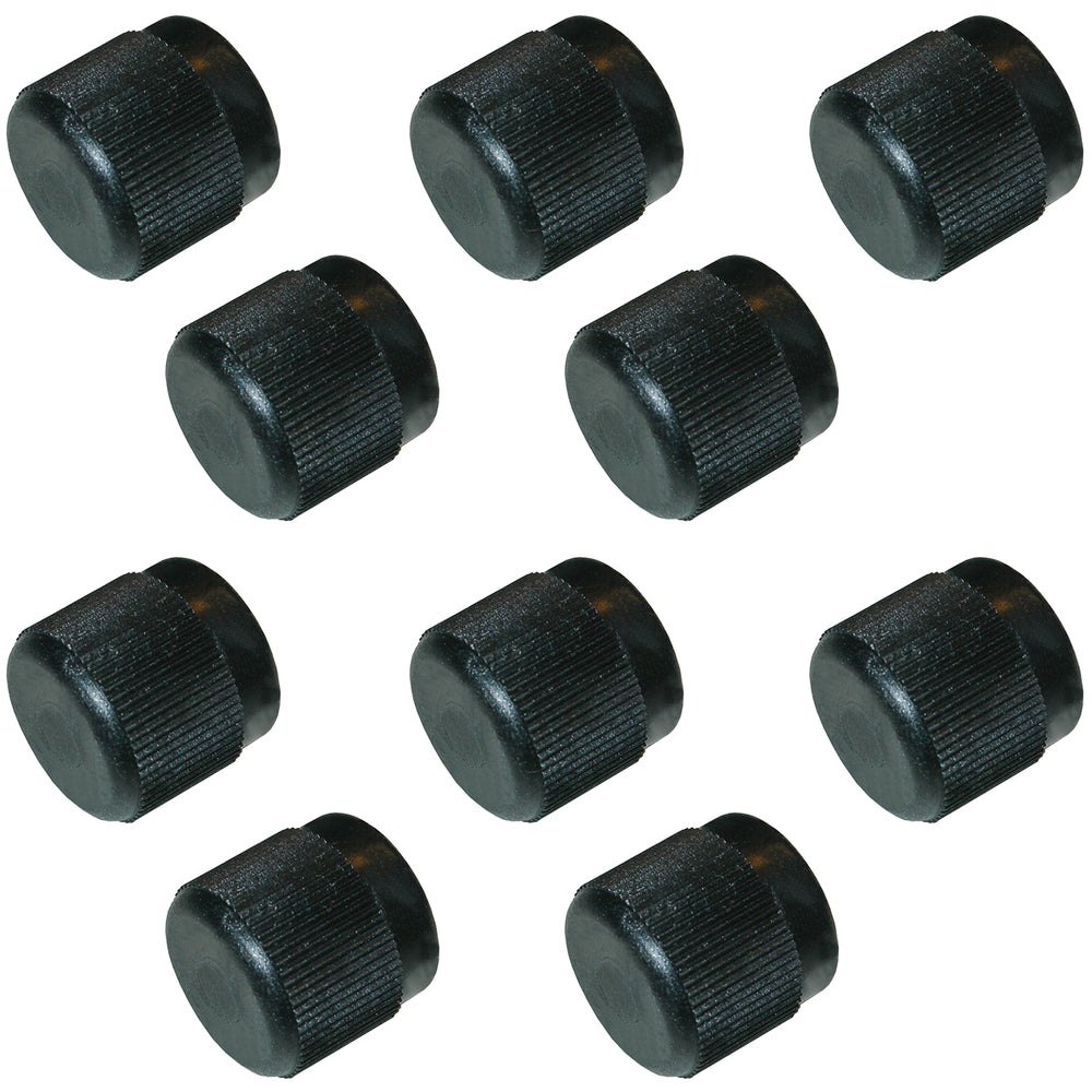 10 Pk R12 Valve Cap - Black Plastic - Low & High MT0060-10