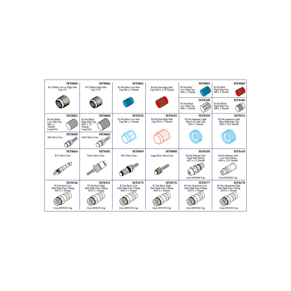 Master Tech MT2000 Cap & Valve Kit MT9558