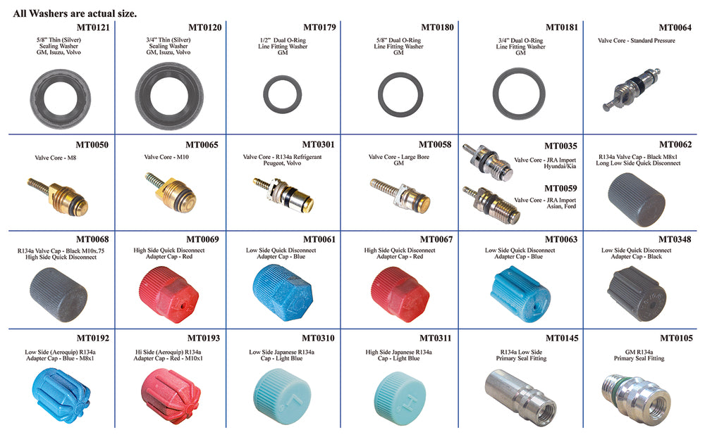 Rapid Pro II A/C Kit-box 3 Caps/valves/washers MT9604