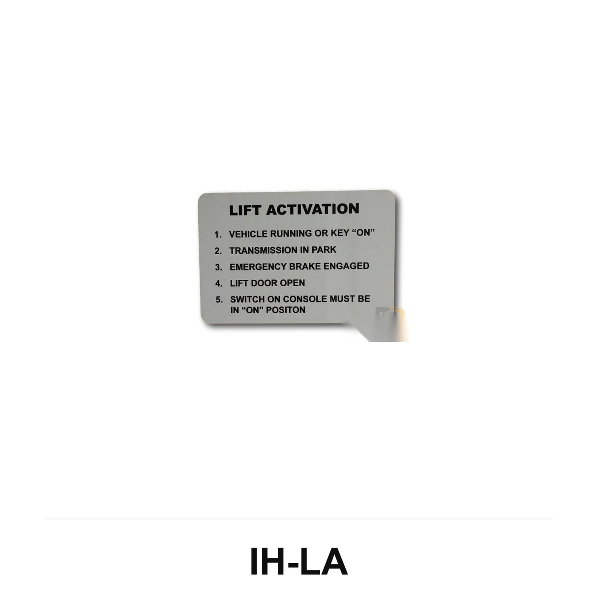 Lift Activation Decal IH-LA