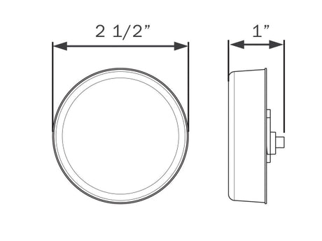 Light 2 1/2 Red Round Clearance Marker Interior 08-008-043 Mcl57Rb Bus Parts