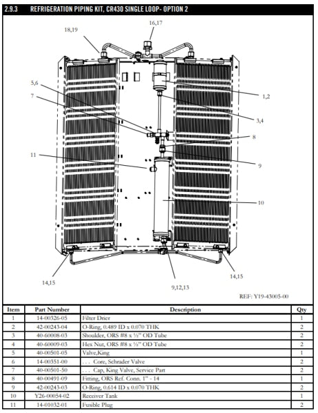 Drier Filter W/ O-Rings 14-00326-05 Air Conditioning