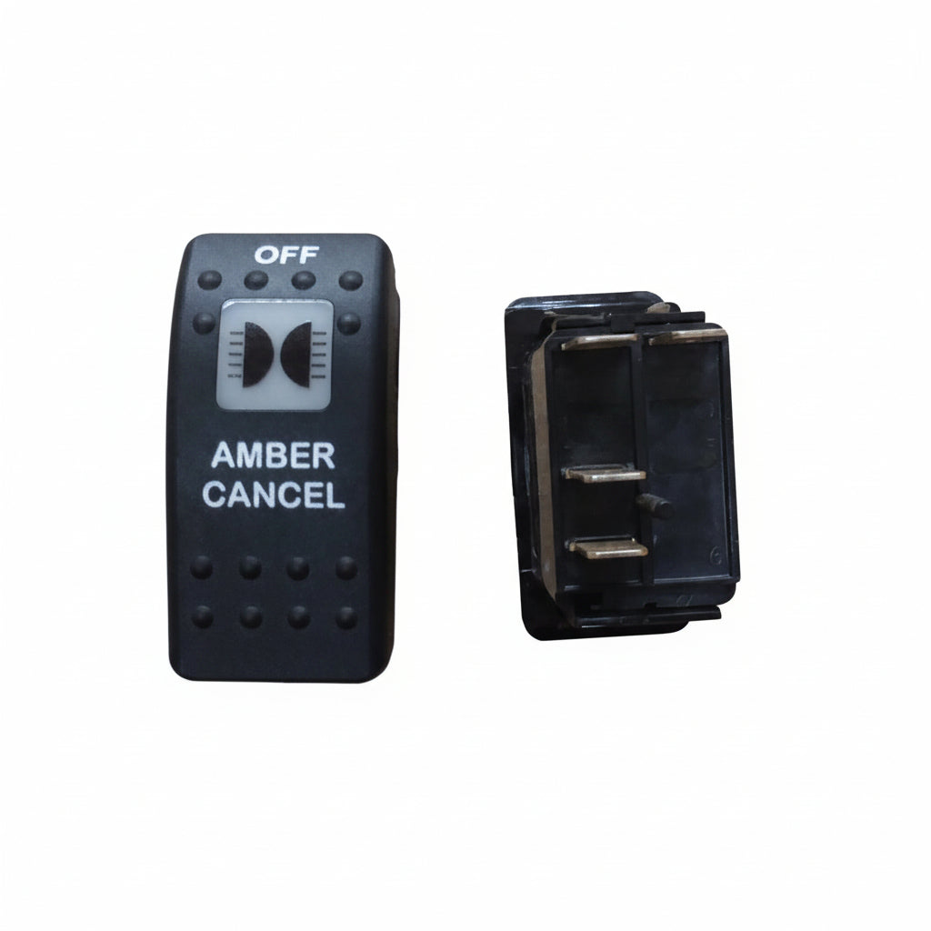 08-011-010 Switch Amber Lights On/off, Momentary, Black Cap - Don Brown Bus Parts