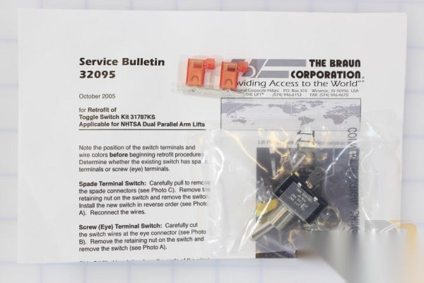 Switch Toggle w / Gold Contacts Spades Kit Shipout 31787KS