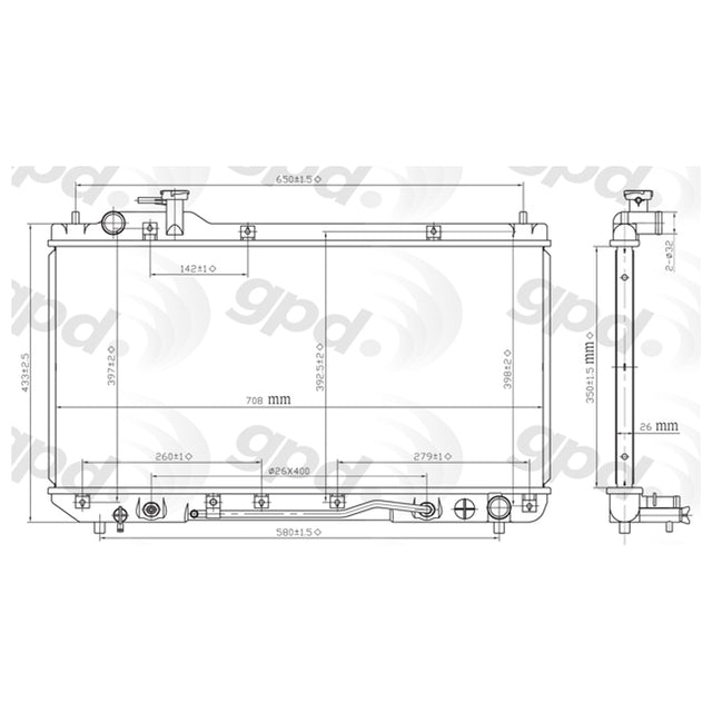 Radiator Toyota RAV4 98-00 24-80775
