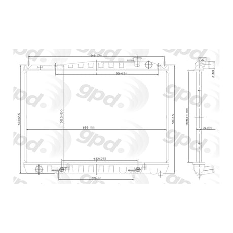Radiator 96-98 Infiniti Q45 from 12/96 24-80872