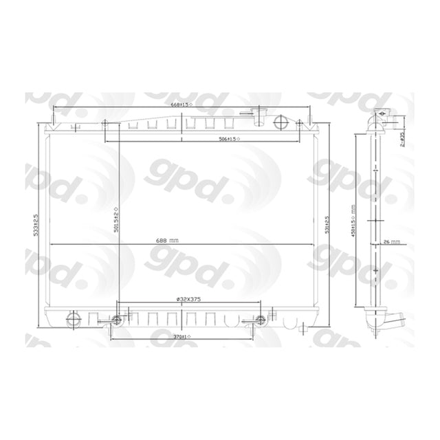 Radiator 96-98 Infiniti Q45 from 12/96 24-80872