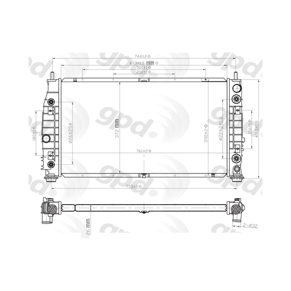 Radiator 98-04 Intrepid 2.7L 24-80962
