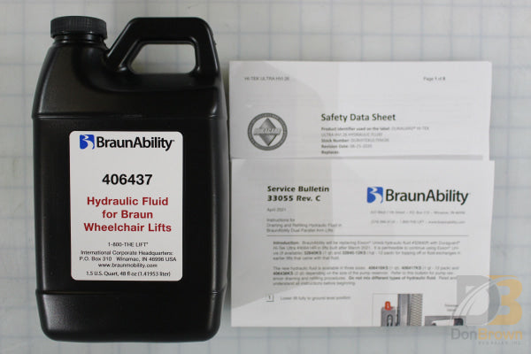 406438KS 406437 HYDRAULIC FLUID 2QT KIT SHIPOUT – Don Brown
