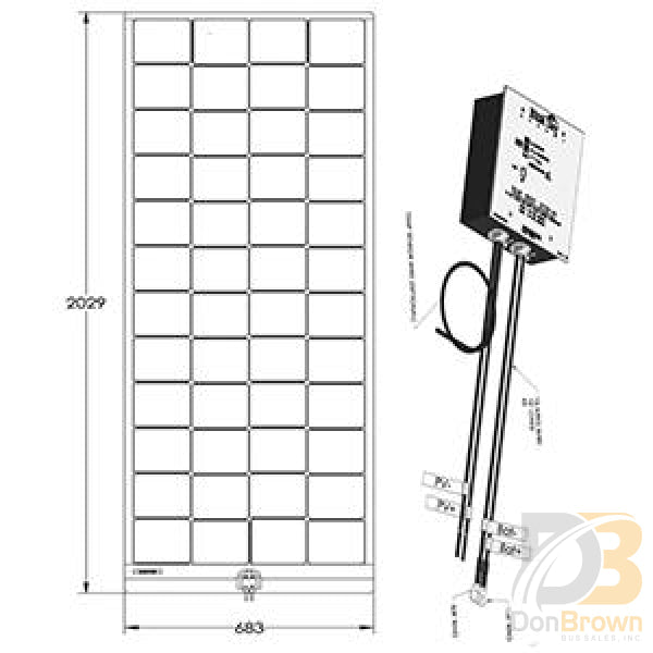 4499190 1002448831 220 W 4X12 Cell Panel Black Solar Module Kit Bus Parts