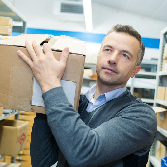 A man holding a box