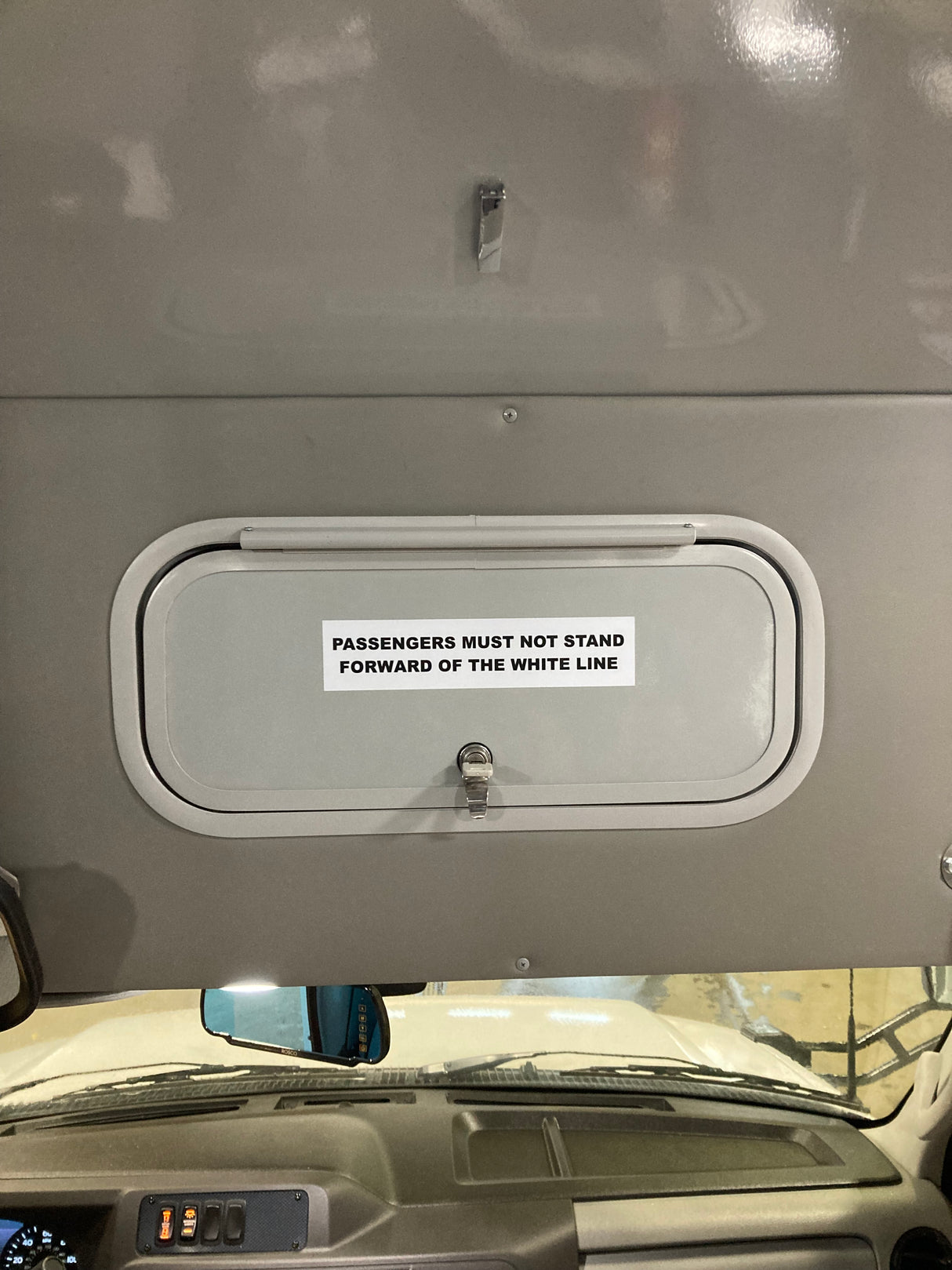 HA010134 HLE Overhead Storage Door W/ Lock 21.5x9 - Don Brown Bus Parts
