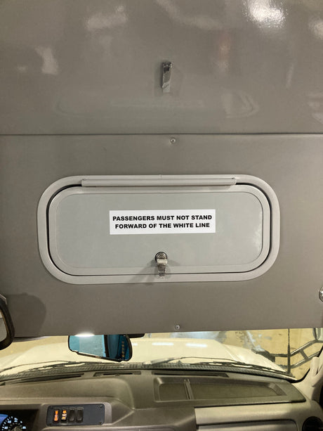 HA010134 HLE Overhead Storage Door W/ Lock 21.5x9 - Don Brown Bus Parts