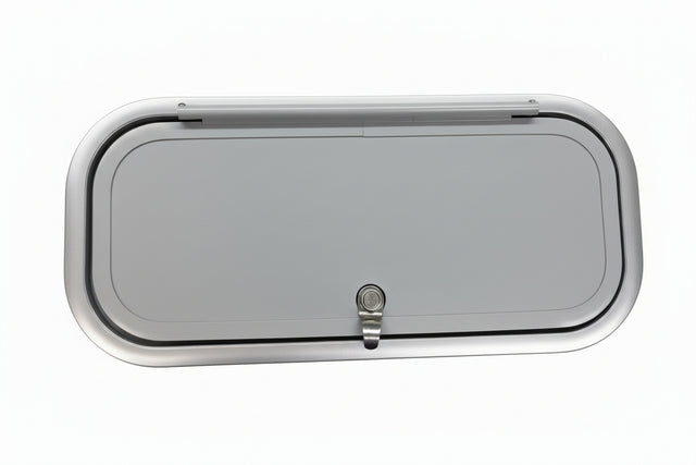 HA010134 HLE Overhead Storage Door W/ Lock 21.5x9 - Don Brown Bus Parts