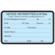 25 Pk R134A Retrofit Conversion Label MT0107