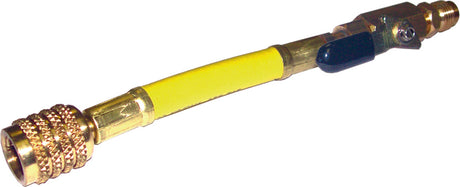HOSE YELLOW 6in W/BALL SHUT-OFF-R134A 1/2in ACME MT0976