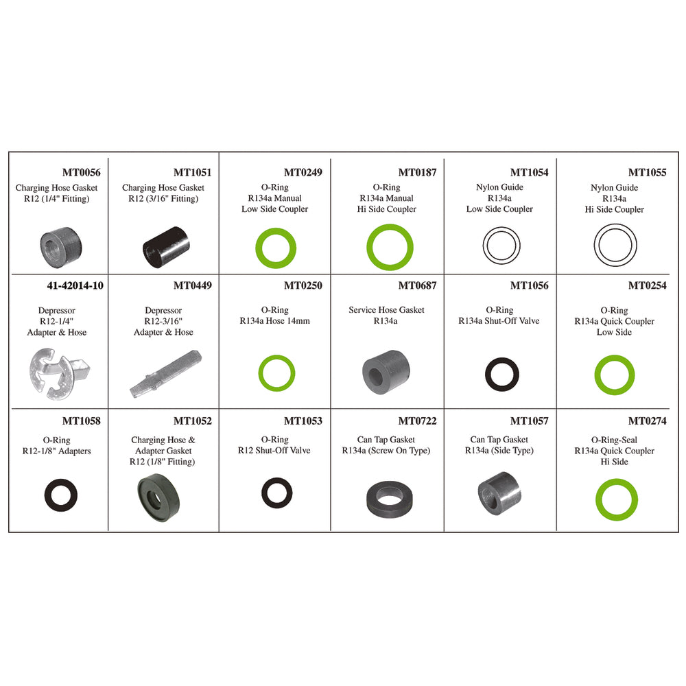 Seal, O-ring and Depressor Kit - R12/R134A Chargin MT1050