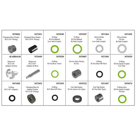 Seal, O-ring and Depressor Kit - R12/R134A Chargin MT1050
