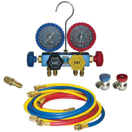 R134A Aluminum Gauge Set - 4 Way MT1480