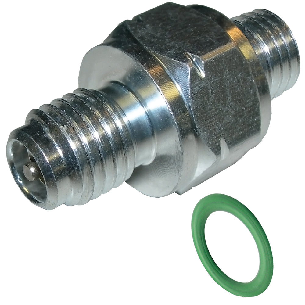 FITTING 3/8-24in MOR X M10-1.25 MALE SWITCH W/VALVE MT1606