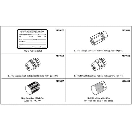 R134A Basic Retrofit Fitting Assortment MT9540