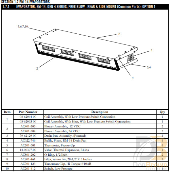 Blower 24V Em-14 Ac401-204 Air Conditioning