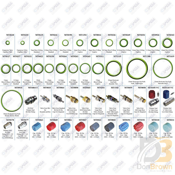 Box 2 Of Mt9250 Kit Line O-Rings - Caps/valve Cores Mt9636 Air Conditioning