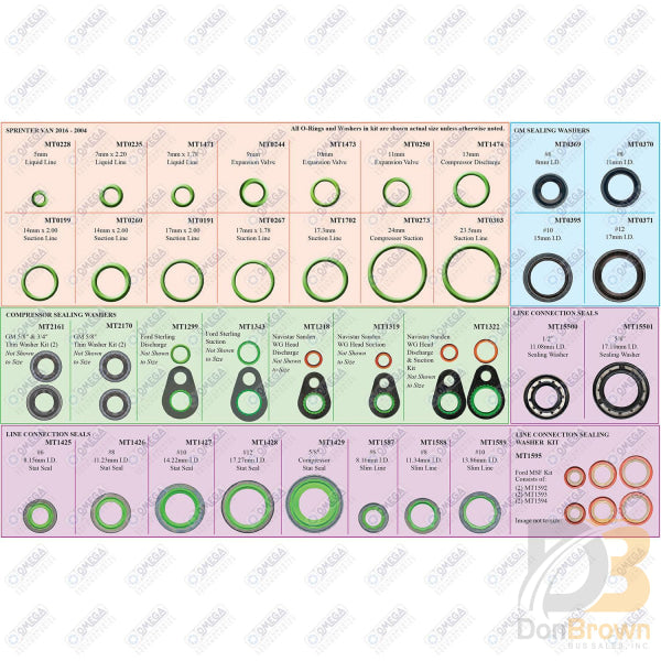 Box 2 Of Mt9260 Kit Line O-Rings - Sealing Washer Mt9661 Air Conditioning