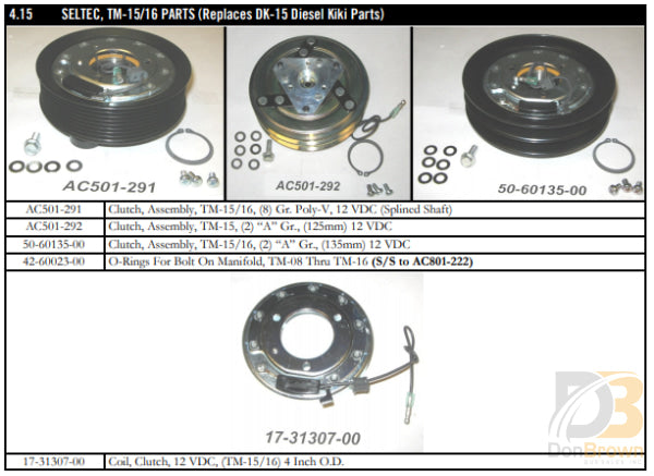 Clutch 12V 2A Groove 50-60135-00 Air Conditioning