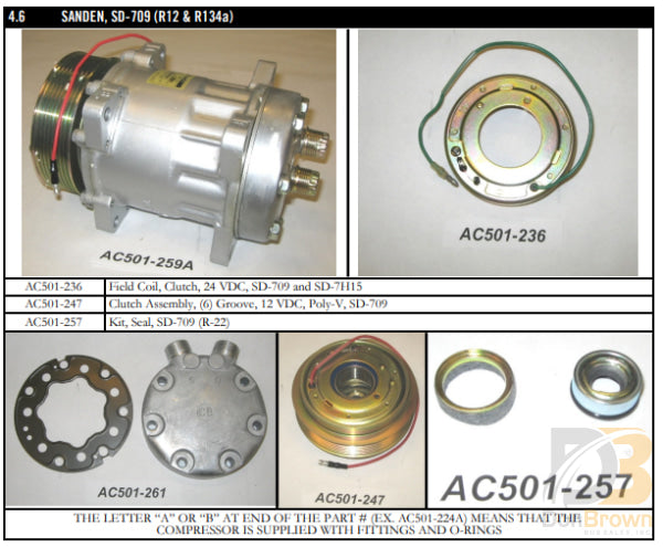 Clutch Sd709 Polyv Ac501-247 Air Conditioning