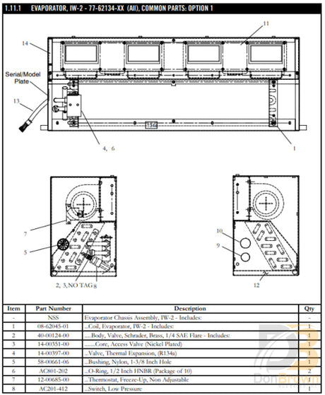 Coil Asy Evaporator Iw-2 08-62045-01 Air Conditioning