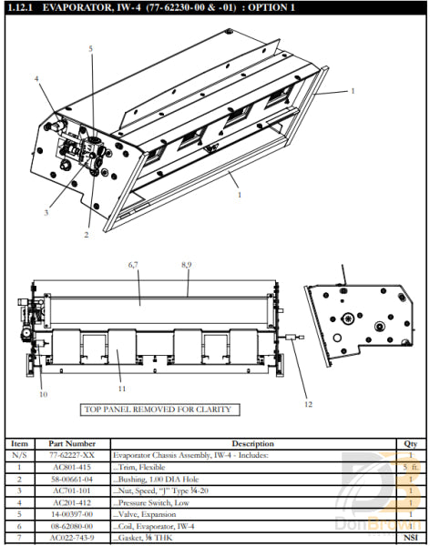 Coil Asy Evaporator Iw-4 08-62080-00 Air Conditioning