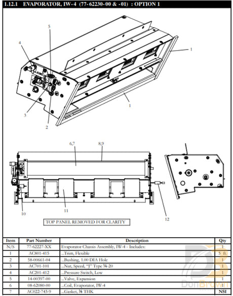 Coil Asy Evaporator Iw-4 08-62080-00 Air Conditioning