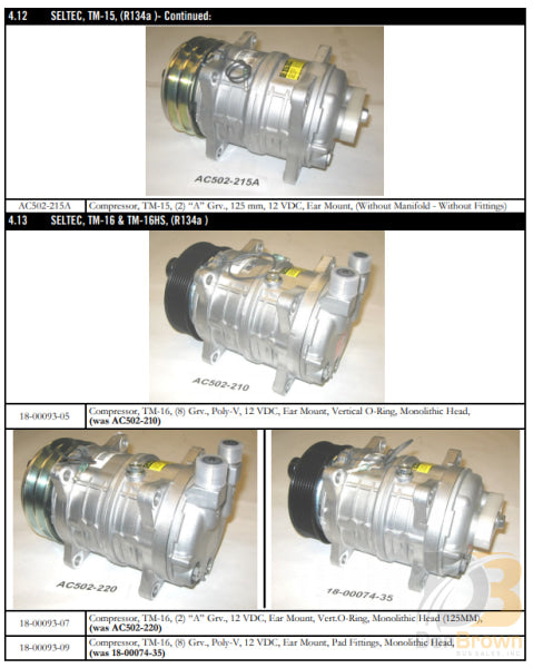 Compressor 12Vdc 2A Vor Ftgs 18-00093-07 Air Conditioning