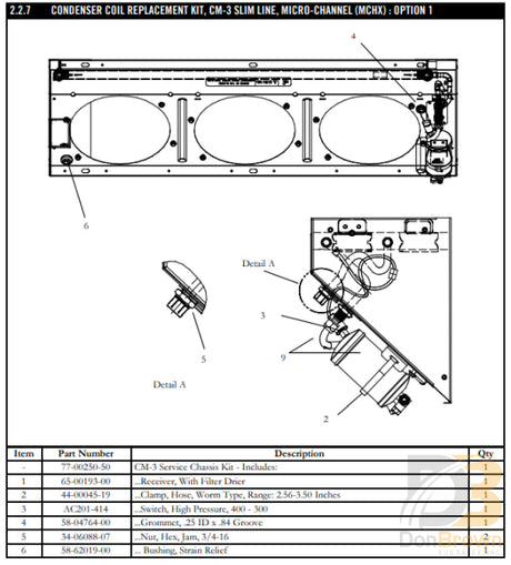 Cond Coil Service Chassis Cm3 (Less Fans And Harness) 77-00250-50 Air Conditioning