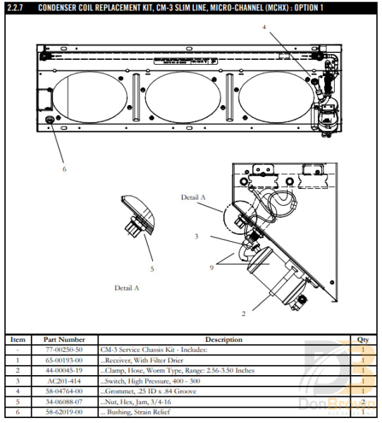 Cond Coil Service Chassis Cm3 (Less Fans And Harness) 77-00250-50 Air Conditioning