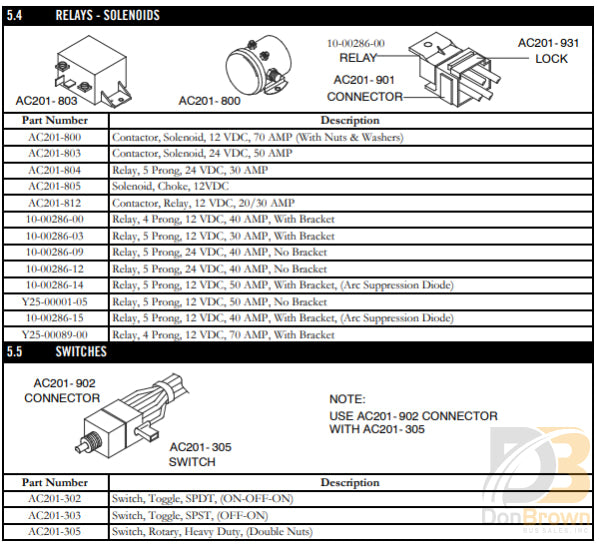 Contactor Relay 12V Ac201-812 Air Conditioning