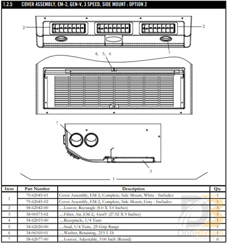 Cover Asy Em-2 Gray (Sm) 79-62045-02 Air Conditioning