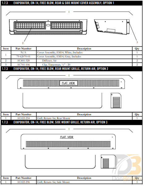 Cover Asy Evap Gray Em-14 79-62070-01 Air Conditioning