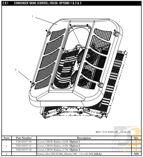 Cover K430 (Sm Radius) Y28-00037-00 Air Conditioning