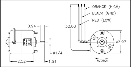 D-001-483-3 Single 1/4 Shaft Heater Motor Heater Motor And Fans