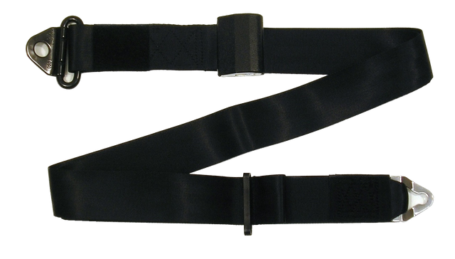 Standard QRT fixed mounted shoulder belt, black Q5-6410-BLK