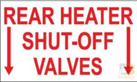 Decal Rear Heater Shut Off Valves 50009034 Bus Parts