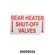 Decal, Rear Heater Shut Off Valves 50009034 - Don Brown Bus Parts