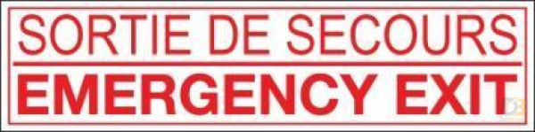 Decal Sortre De Secours 50009004 Bus Parts