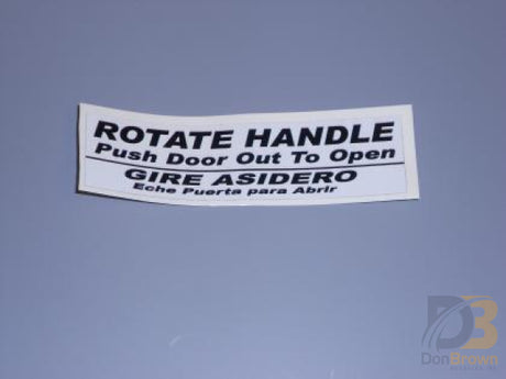 Decal Spanish Rotate Handle 13-003-011 Bus Parts