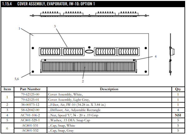 Filter Air Evap Iw-10 38-00573-12 Air Conditioning